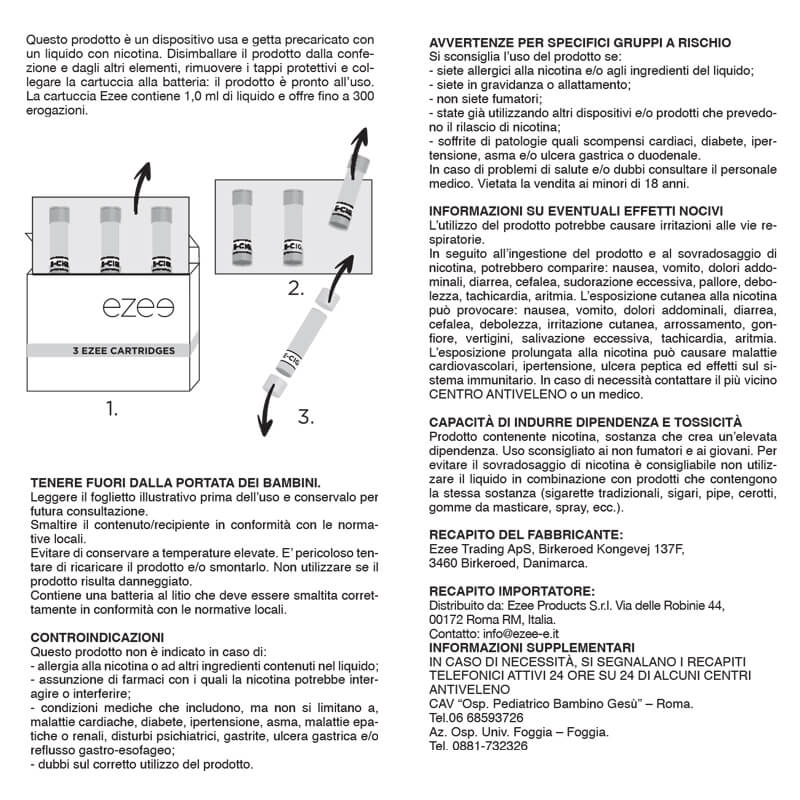 Ezee Cartucce Mentolo 20mg/ml - 3 pezzi